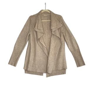 SOFT SURROUNDINGS Kendle Wool Blend Cardigan Women M Cream Drapped Classic Boho